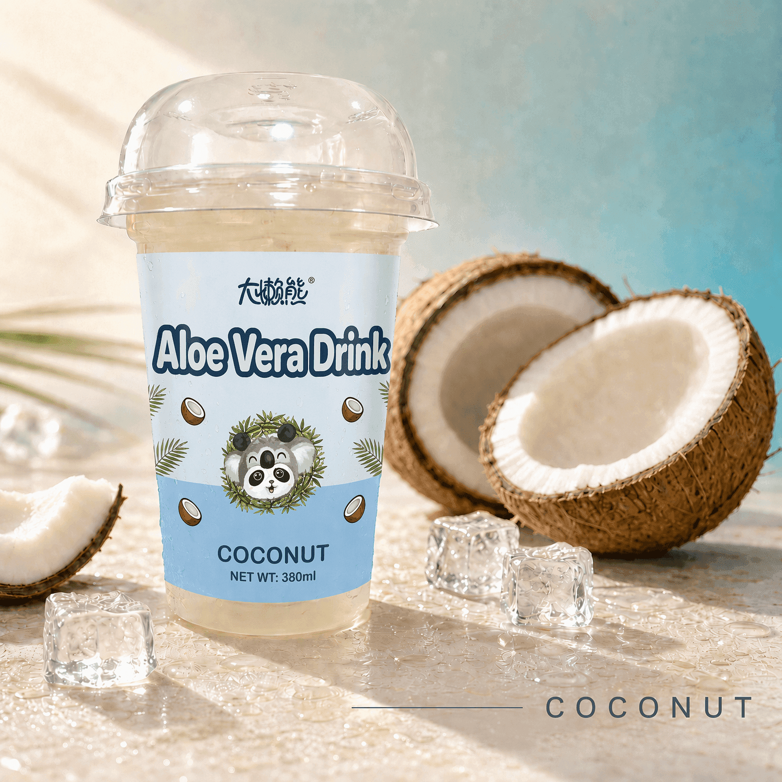 380ml Aloe Vera Drink with 7.2% Aloe Pulp, 5 Flavors 0 Fat Low Calorie Cup Beverage 3