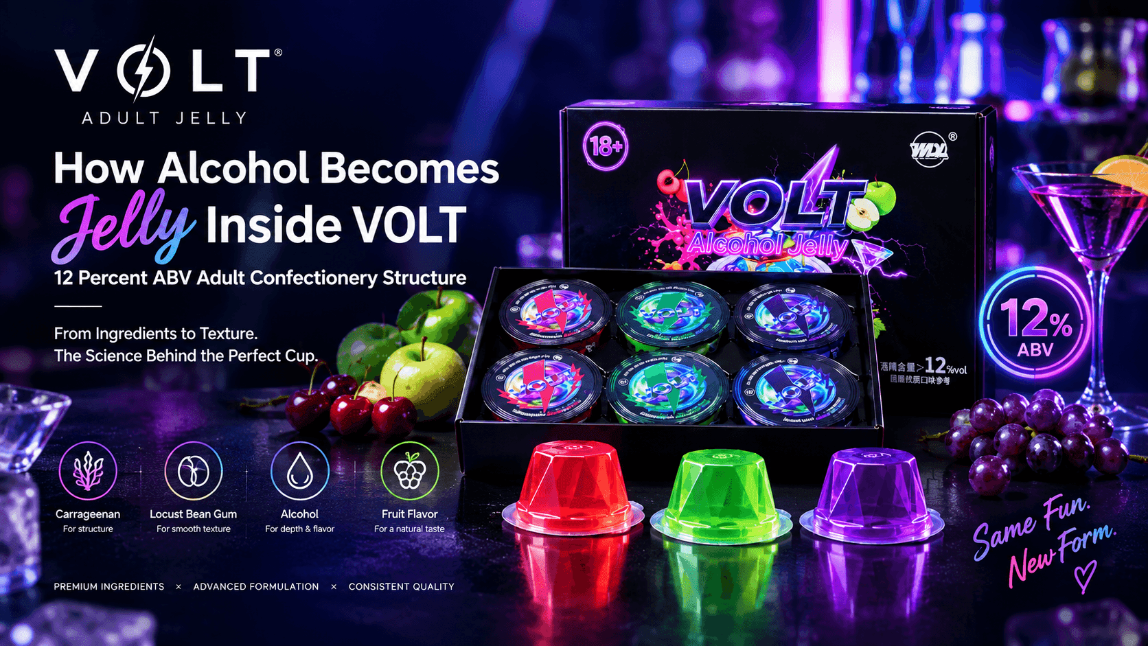 How Alcohol Becomes Jelly Inside VOLT 12 Percent ABV Adult Confectionery Structure