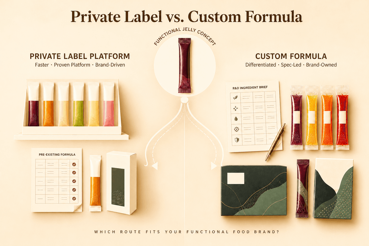 Private Label vs. Custom Formula: Which OEM Route Fits Your Functional Food Brand?